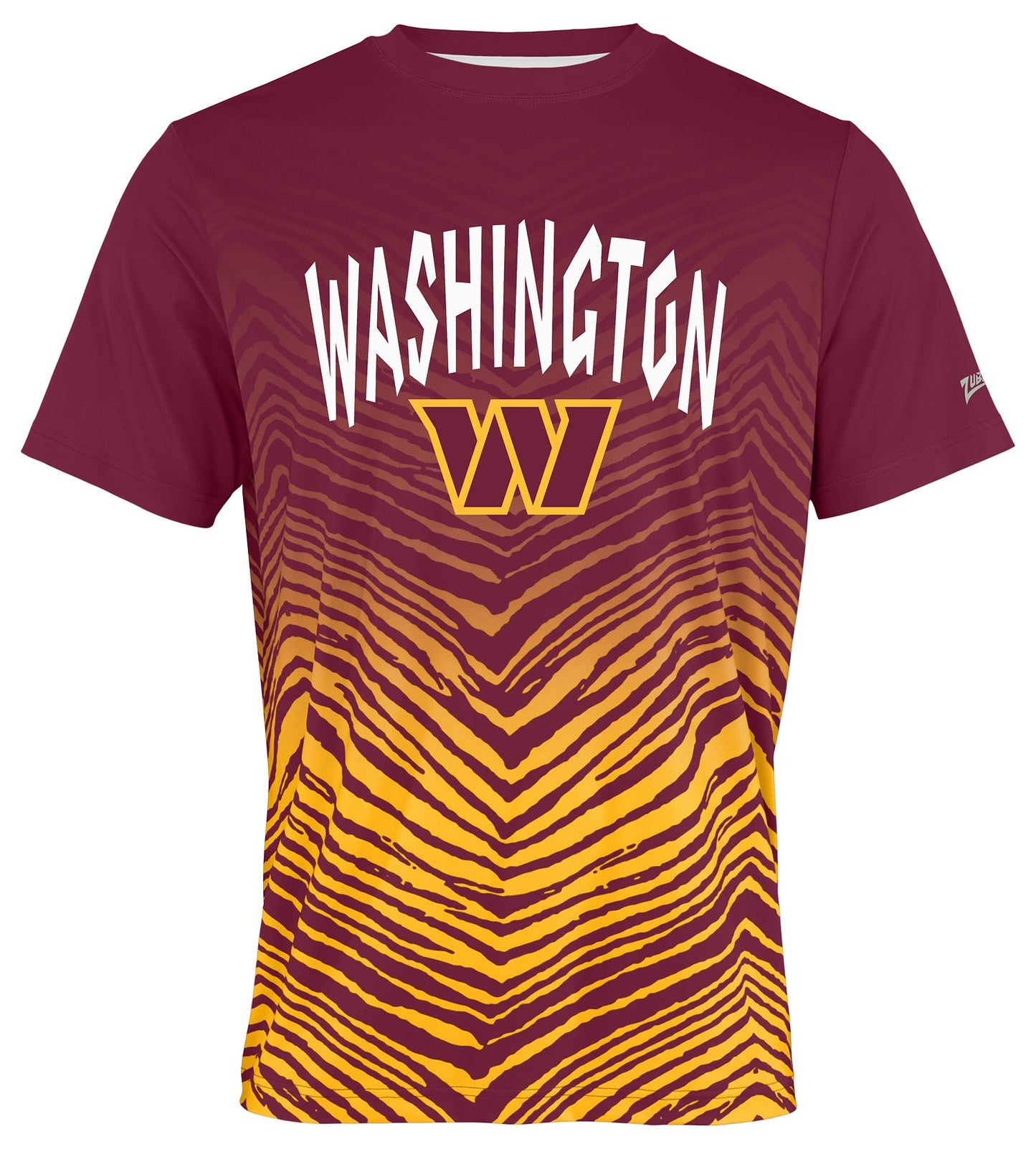 Zubaz NFL Men's Wild Card Zebra Team Color Short SleeveT Shirt, Washington Commanders