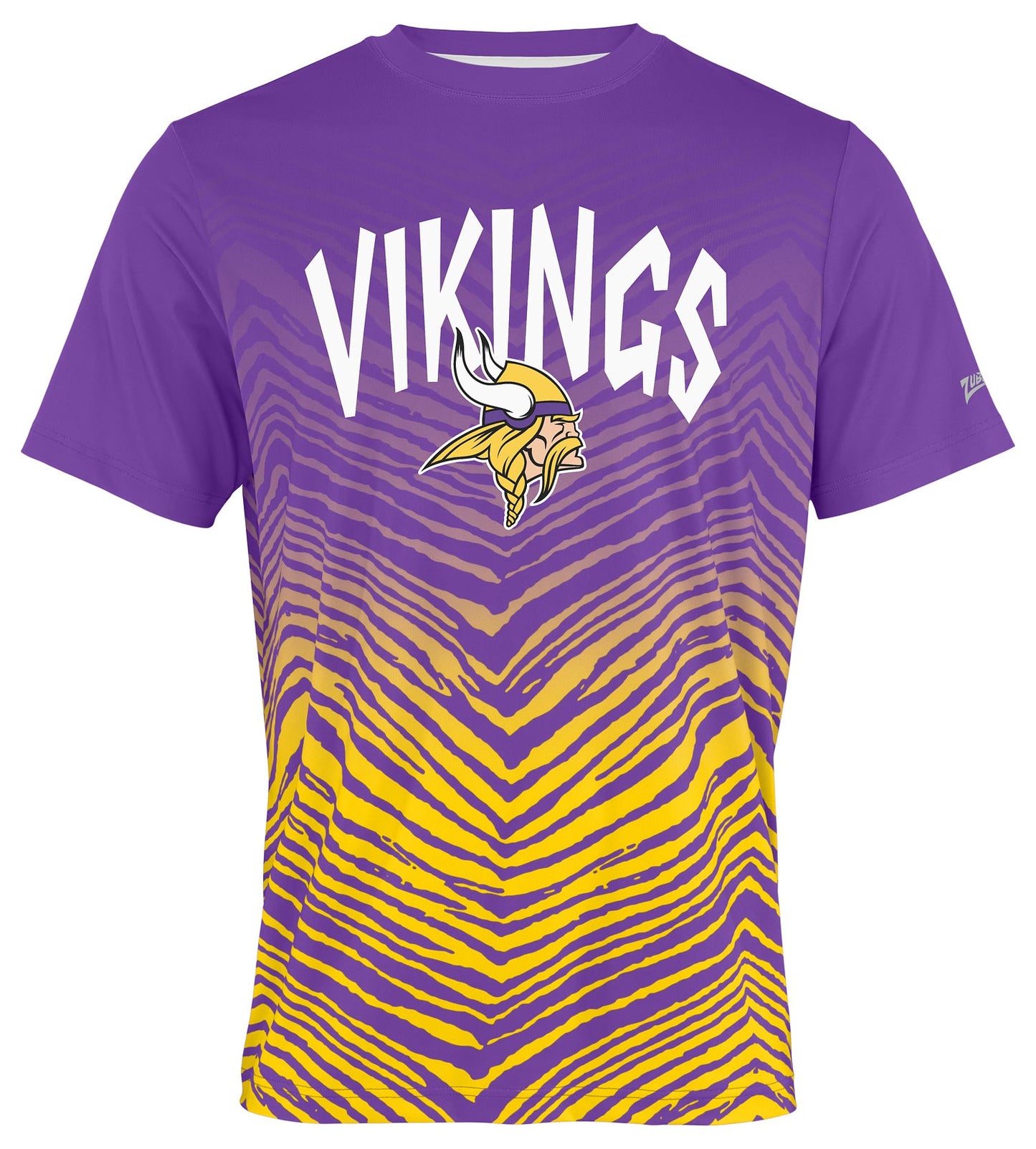 Zubaz NFL Men's Wild Card Zebra Team Color Short SleeveT Shirt, Minnesota Vikings