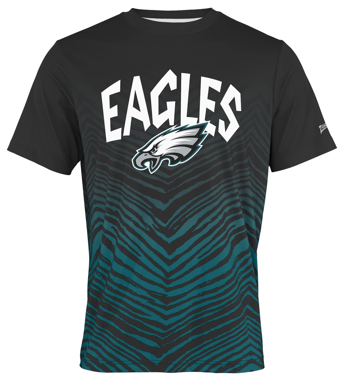 Zubaz NFL Men's Wild Card Zebra Team Color Short SleeveT Shirt, Philadelphia Eagles