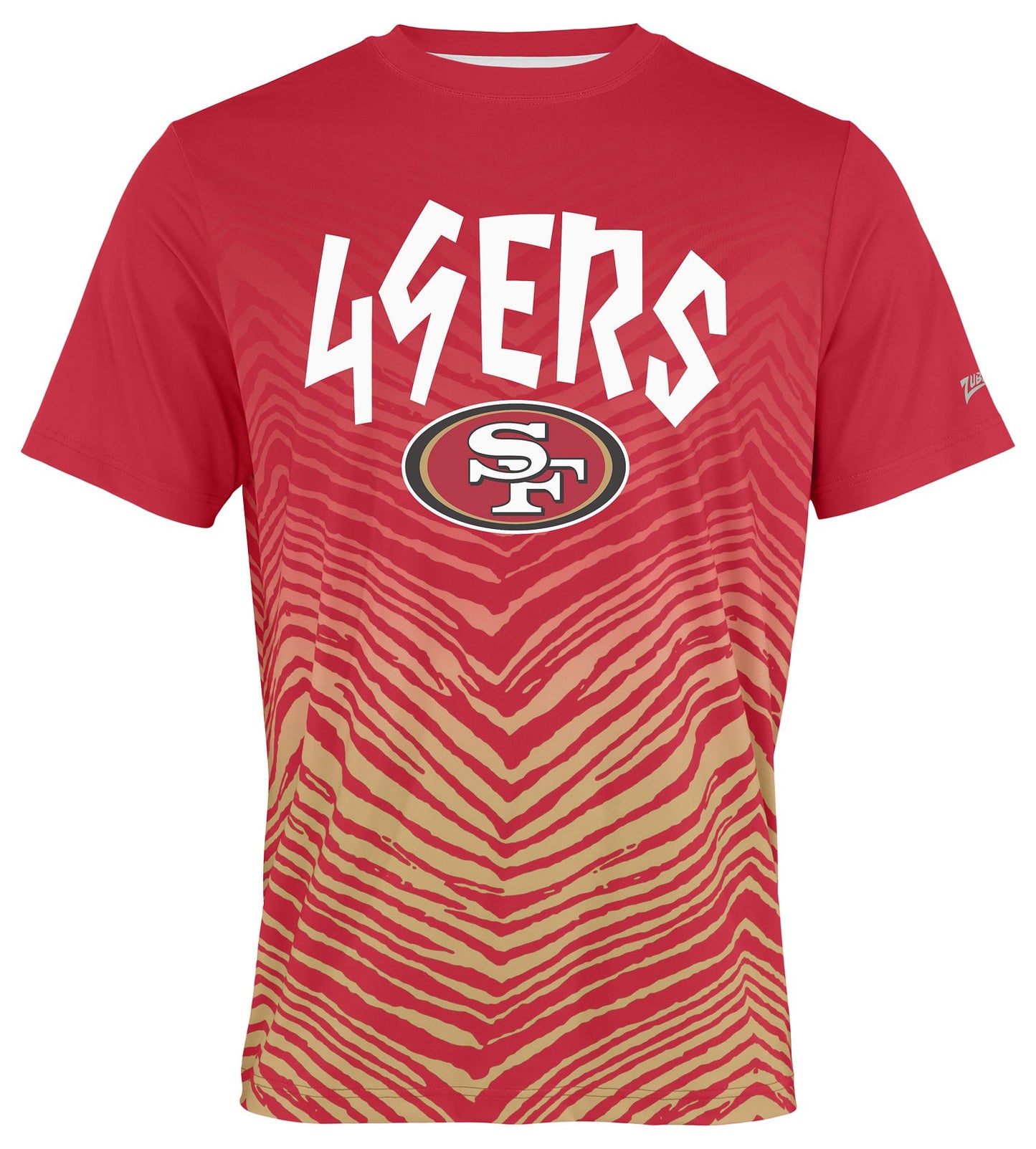 Zubaz NFL Men's Wild Card Zebra Team Color Short SleeveT Shirt, San Francisco 49ers