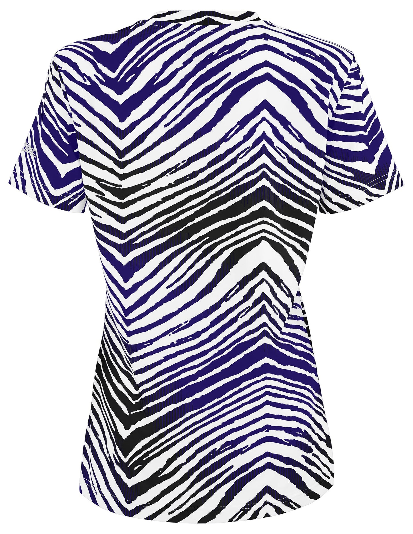 Zubaz NFL Women's Zebra 2 Team Color Circle Logo Short Sleeve T-Shirt, Baltimore Ravens