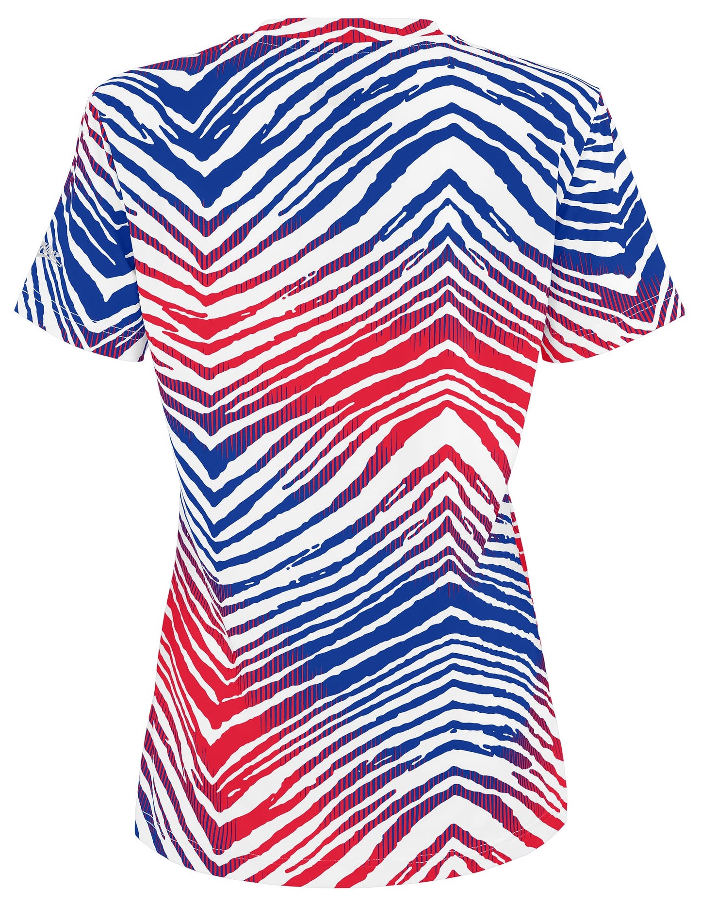 Zubaz NFL Women's Zebra 2 Team Color Circle Logo Short Sleeve T-Shirt, Buffalo Bills