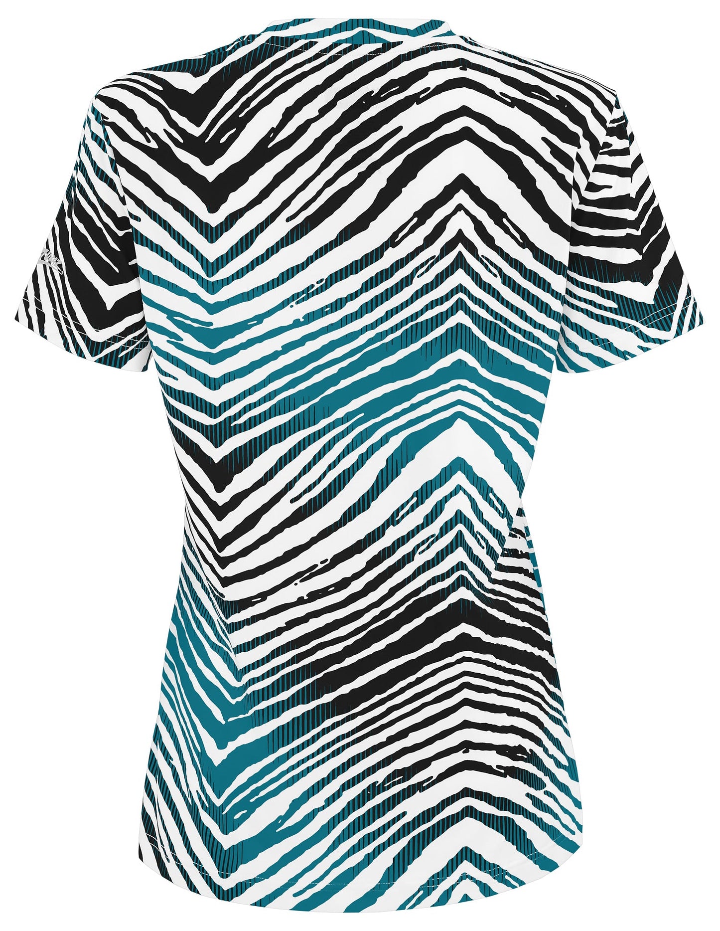 Zubaz NFL Women's Zebra 2 Team Color Circle Logo Short Sleeve T-Shirt, Jacksonville Jaguars