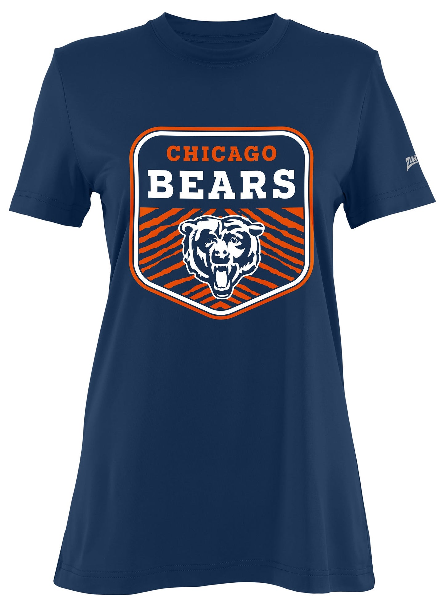 Zubaz NFL Women's Kicker Team Color Short Sleeve T-Shirt, Chicago Bears