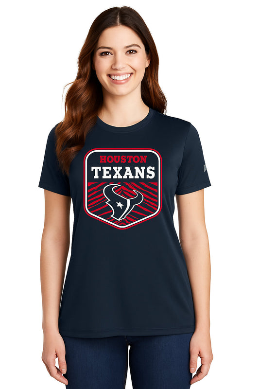 Zubaz NFL Women's Kicker Team Color Short Sleeve T-Shirt, Houston Texans