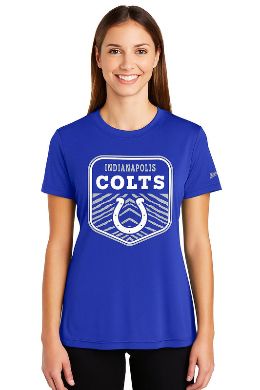 Zubaz NFL Women's Kicker Team Color Short Sleeve T-Shirt, Indianapolis Colts