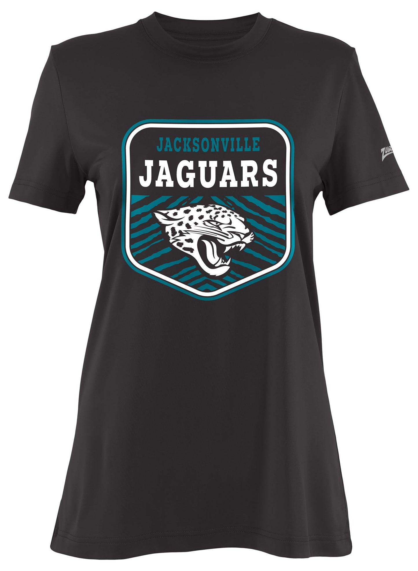 Zubaz NFL Women's Kicker Team Color Short Sleeve T-Shirt, Jacksonville Jaguars