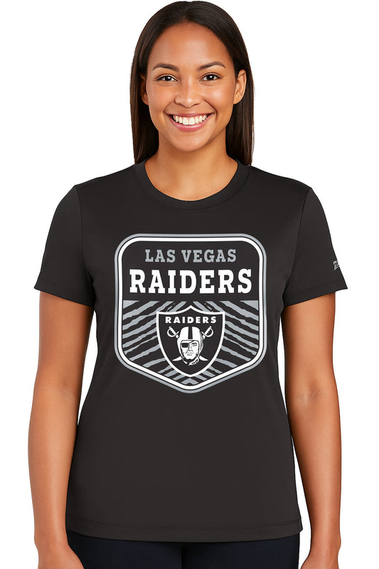 Zubaz NFL Women's Kicker Team Color Short Sleeve T-Shirt, Las Vegas Raiders