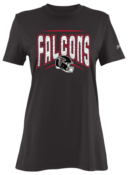 Zubaz NFL Women's Quarterback Team Color Short Sleeve T-Shirt, Atlanta Falcons