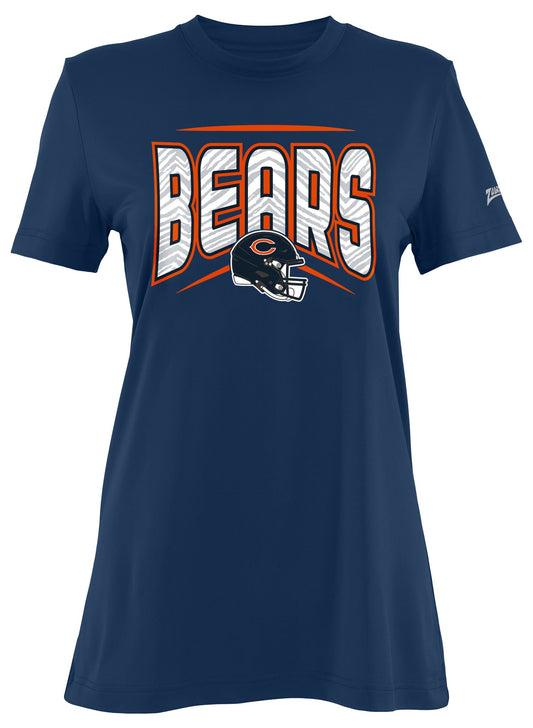 Zubaz NFL Women's Quarterback Team Color Short Sleeve T-Shirt, Chicago Bears