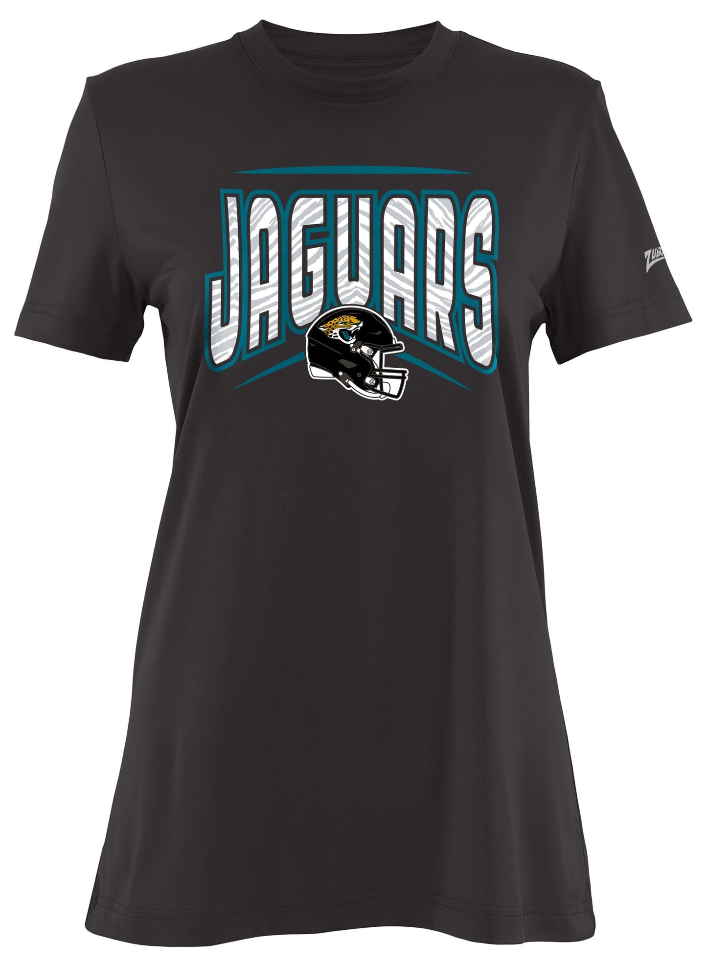 Zubaz NFL Women's Quarterback Team Color Short Sleeve T-Shirt, Jacksonville Jaguars