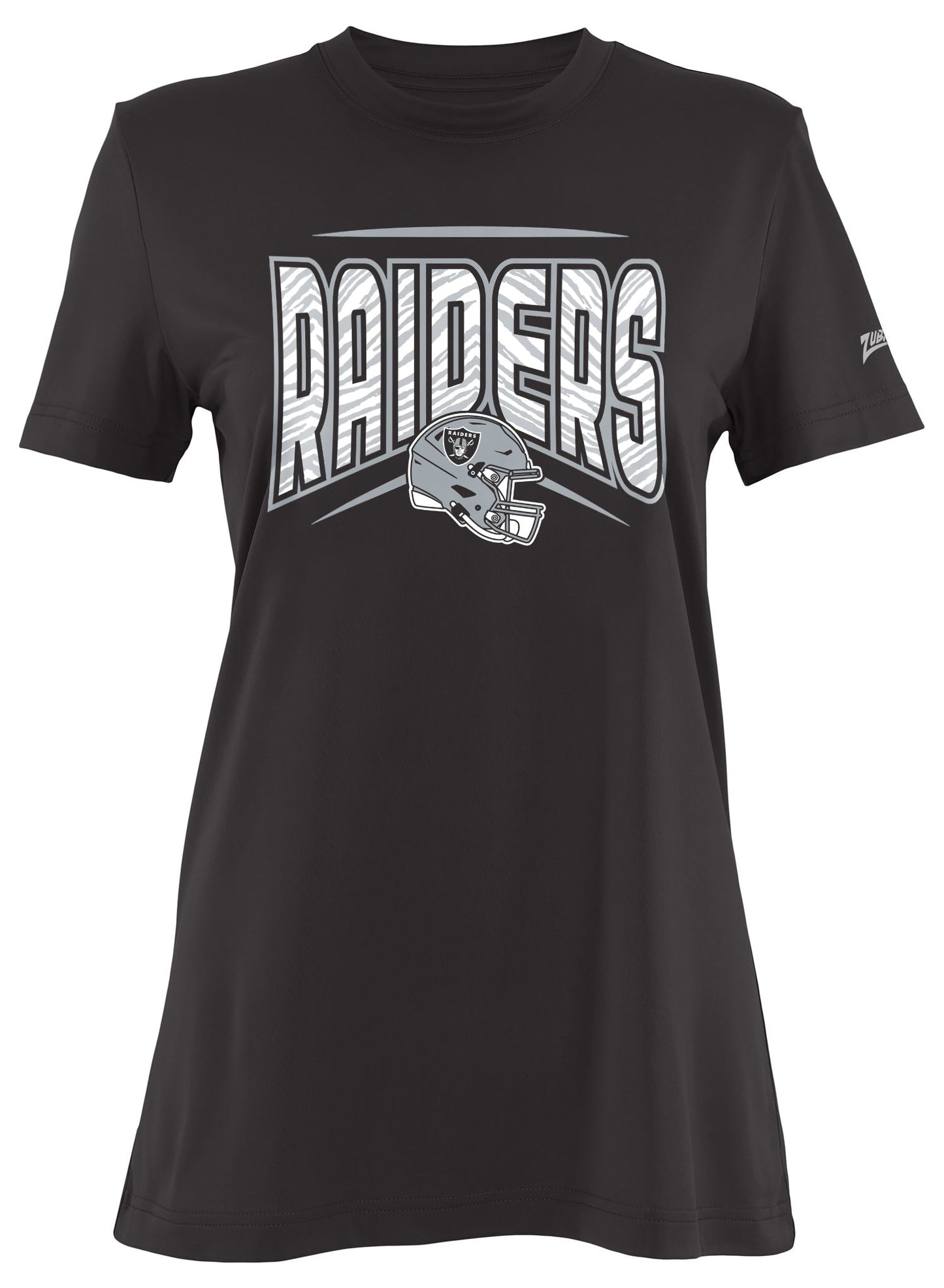 Zubaz NFL Women's Quarterback Team Color Short Sleeve T-Shirt, Las Vegas Raiders