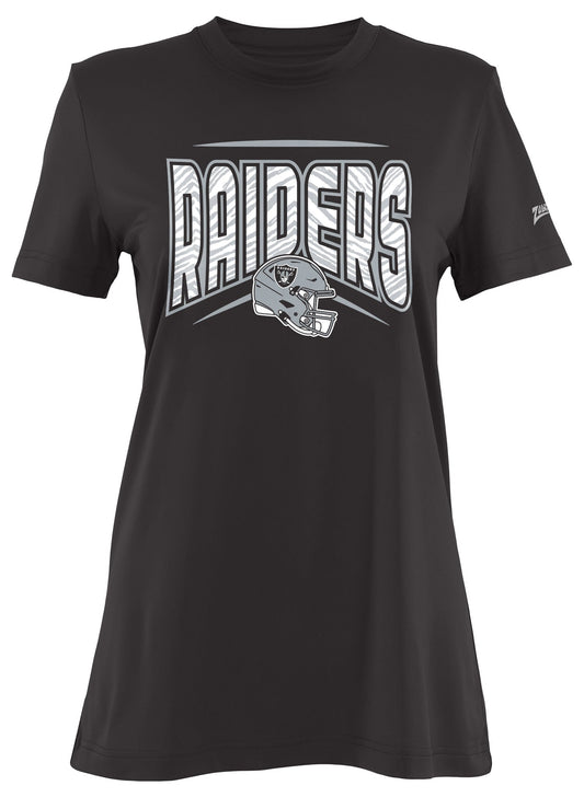 Zubaz NFL Women's Quarterback Team Color Short Sleeve T-Shirt, Las Vegas Raiders