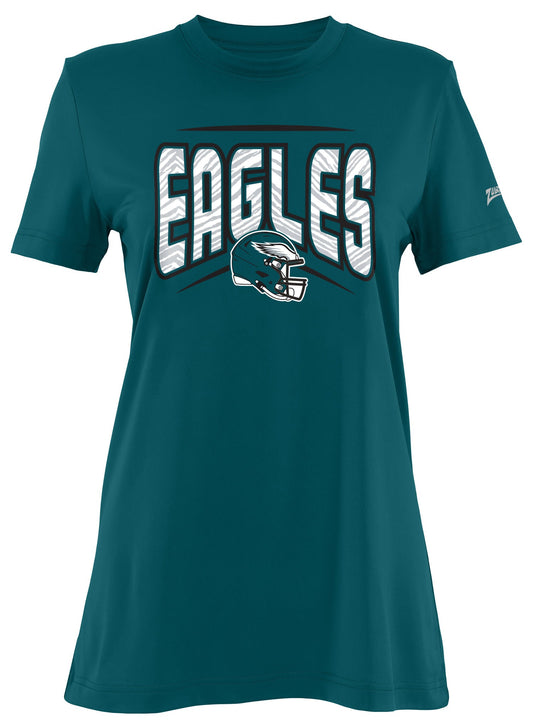 Zubaz NFL Women's Quarterback Team Color Short Sleeve T-Shirt, Philadelphia Eagles