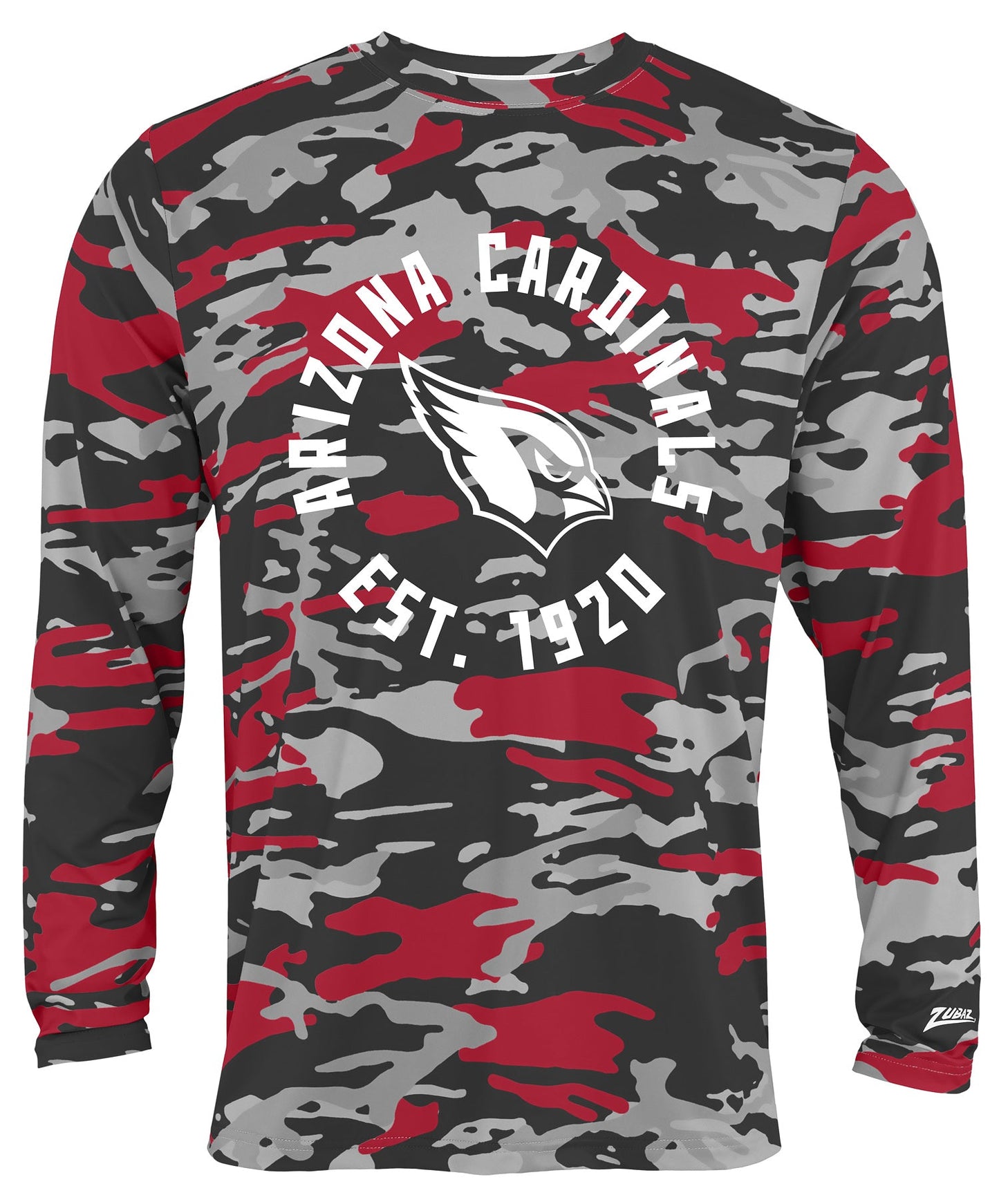 Zubaz NFL Men's Camo Alternate Color with White Circle Logo Long Sleeve T-Shirt, Arizona Cardinals