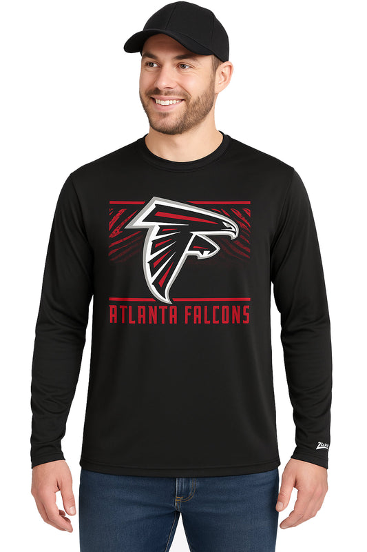 Zubaz NFL Men's Team Color Tunnel Long Sleeve T-Shirt, Atlanta Falcons