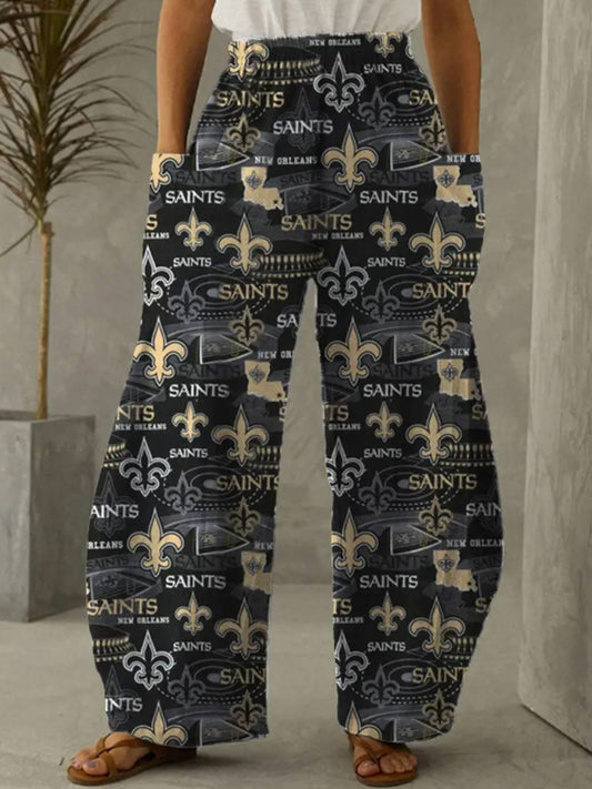 New Fashion Printed Pocket Casual Pants