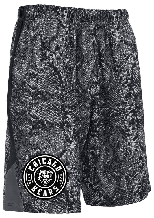 Zubaz NFL Men's 9in Tonal Post Football Shorts, Chicago Bears