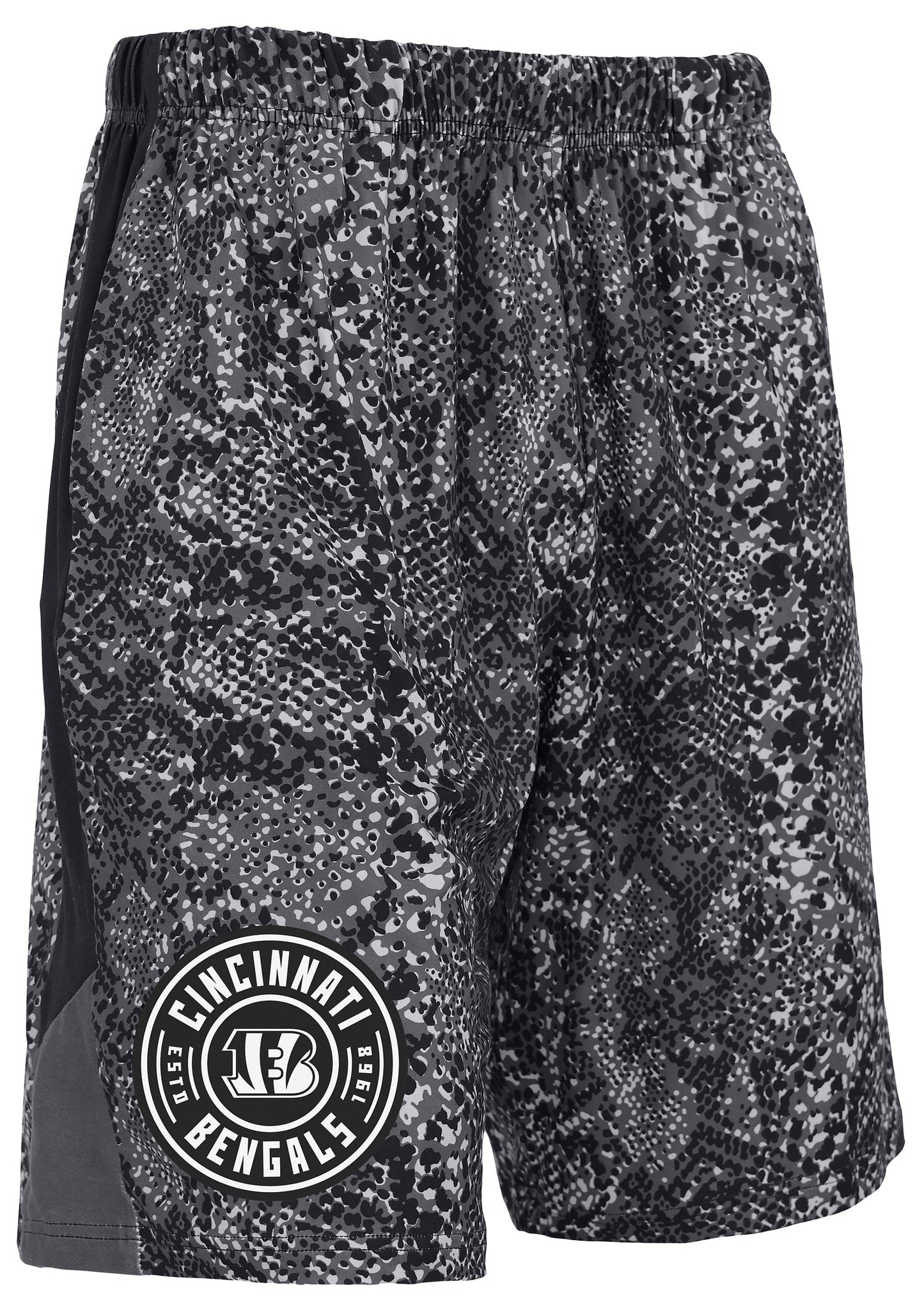 Zubaz NFL Men's 9in Tonal Post Football Shorts, Cincinnati Bengals