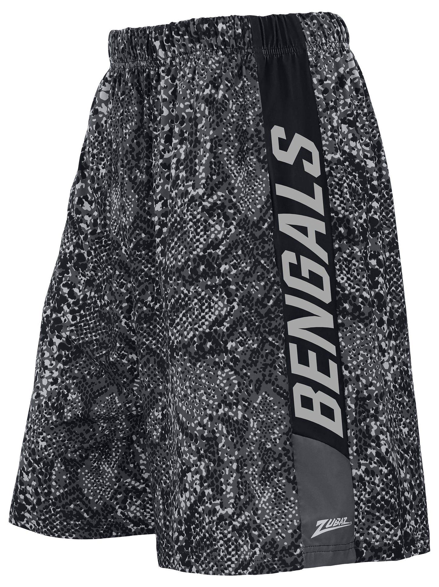 Zubaz NFL Men's 9in Tonal Post Football Shorts, Cincinnati Bengals