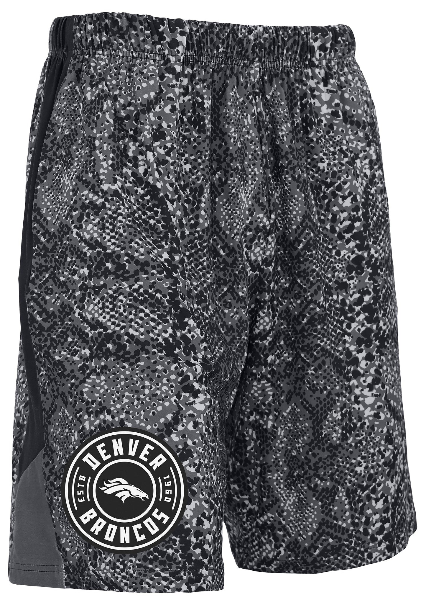 Zubaz NFL Men's 9in Tonal Post Football Shorts, Denver Broncos