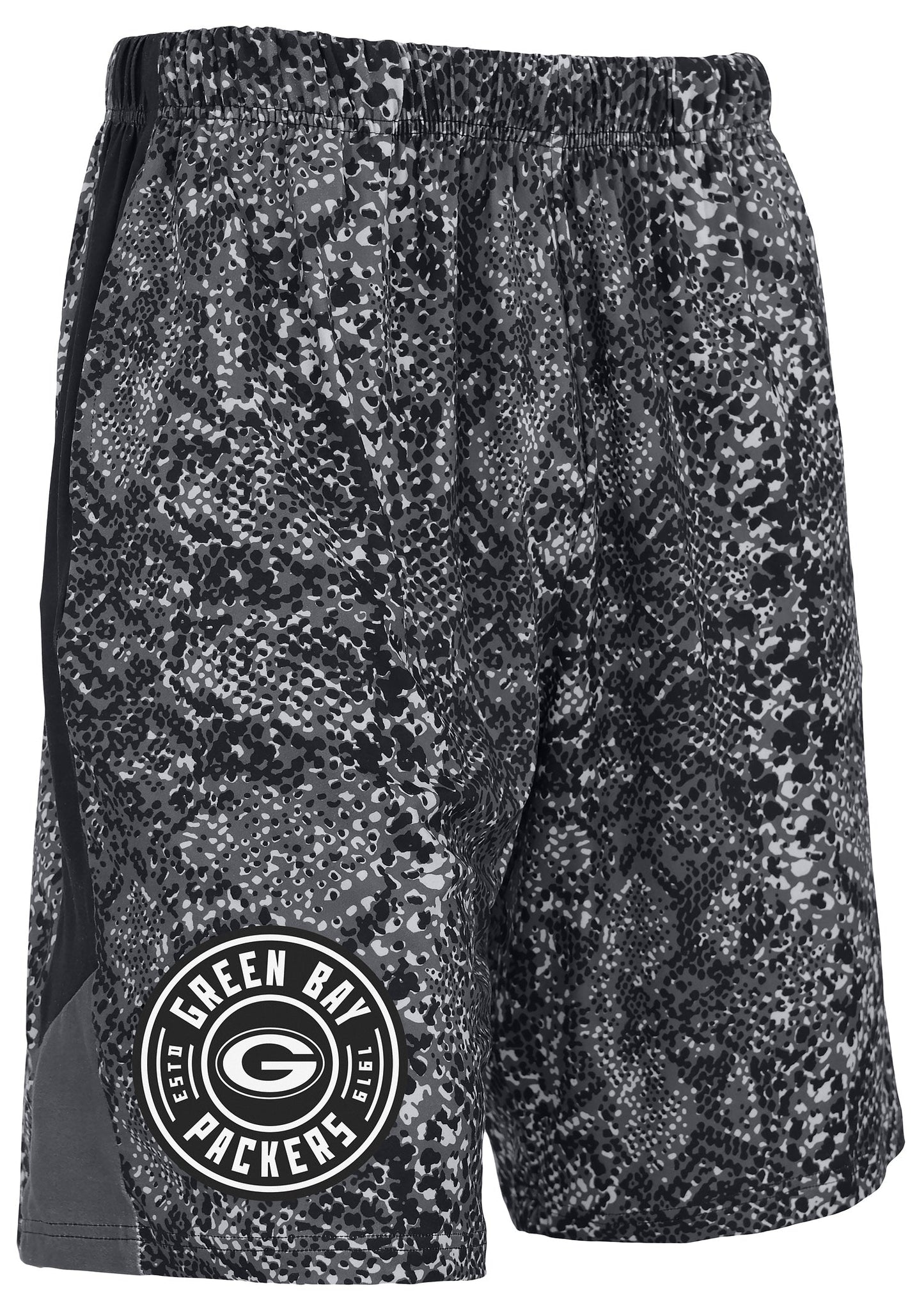 Zubaz NFL Men's 9in Tonal Post Football Shorts, Green Bay Packers