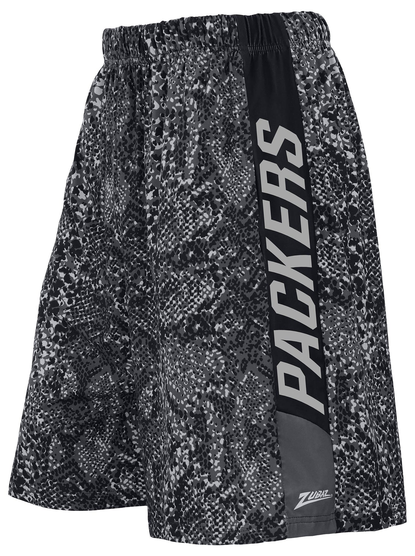 Zubaz NFL Men's 9in Tonal Post Football Shorts, Green Bay Packers