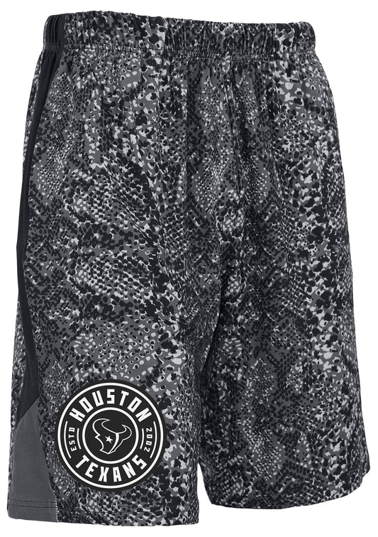 Zubaz NFL Men's 9in Tonal Post Football Shorts, Houston Texans