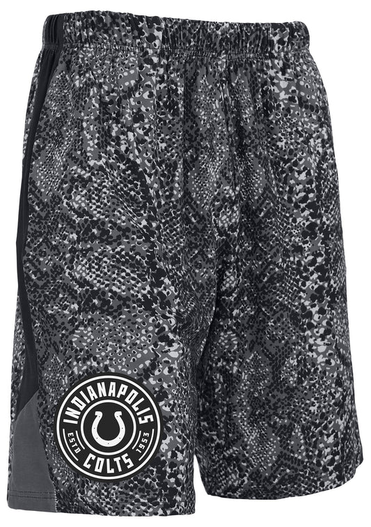 Zubaz NFL Men's 9in Tonal Post Football Shorts, Indianapolis Colts