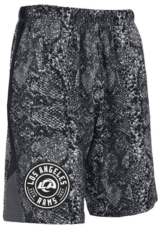 Zubaz NFL Men's 9in Tonal Post Football Shorts, Los Angeles Rams