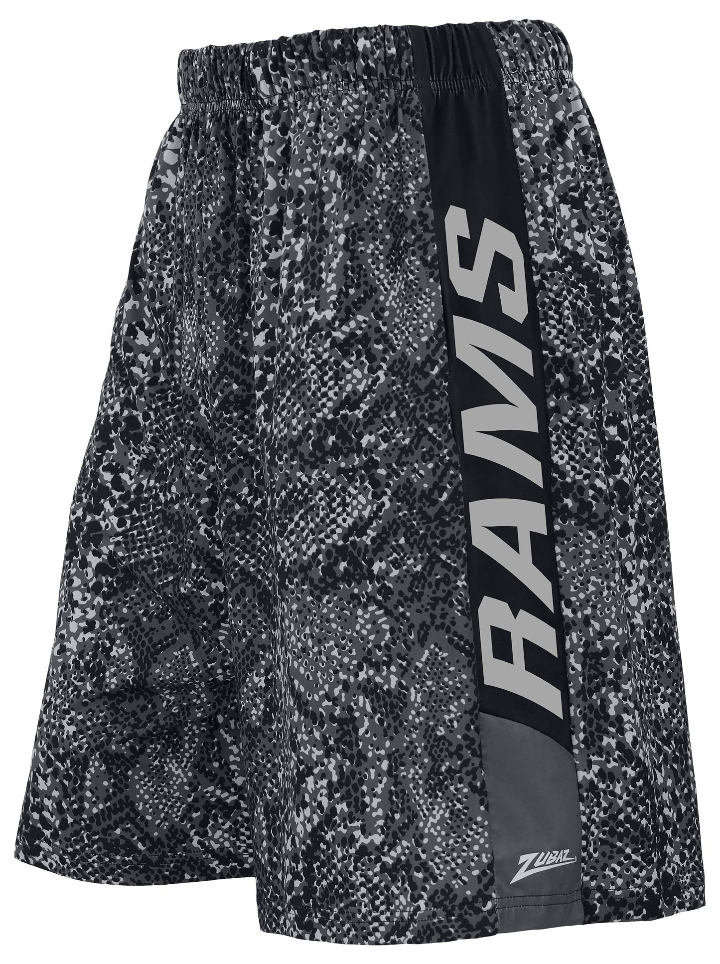 Zubaz NFL Men's 9in Tonal Post Football Shorts, Los Angeles Rams