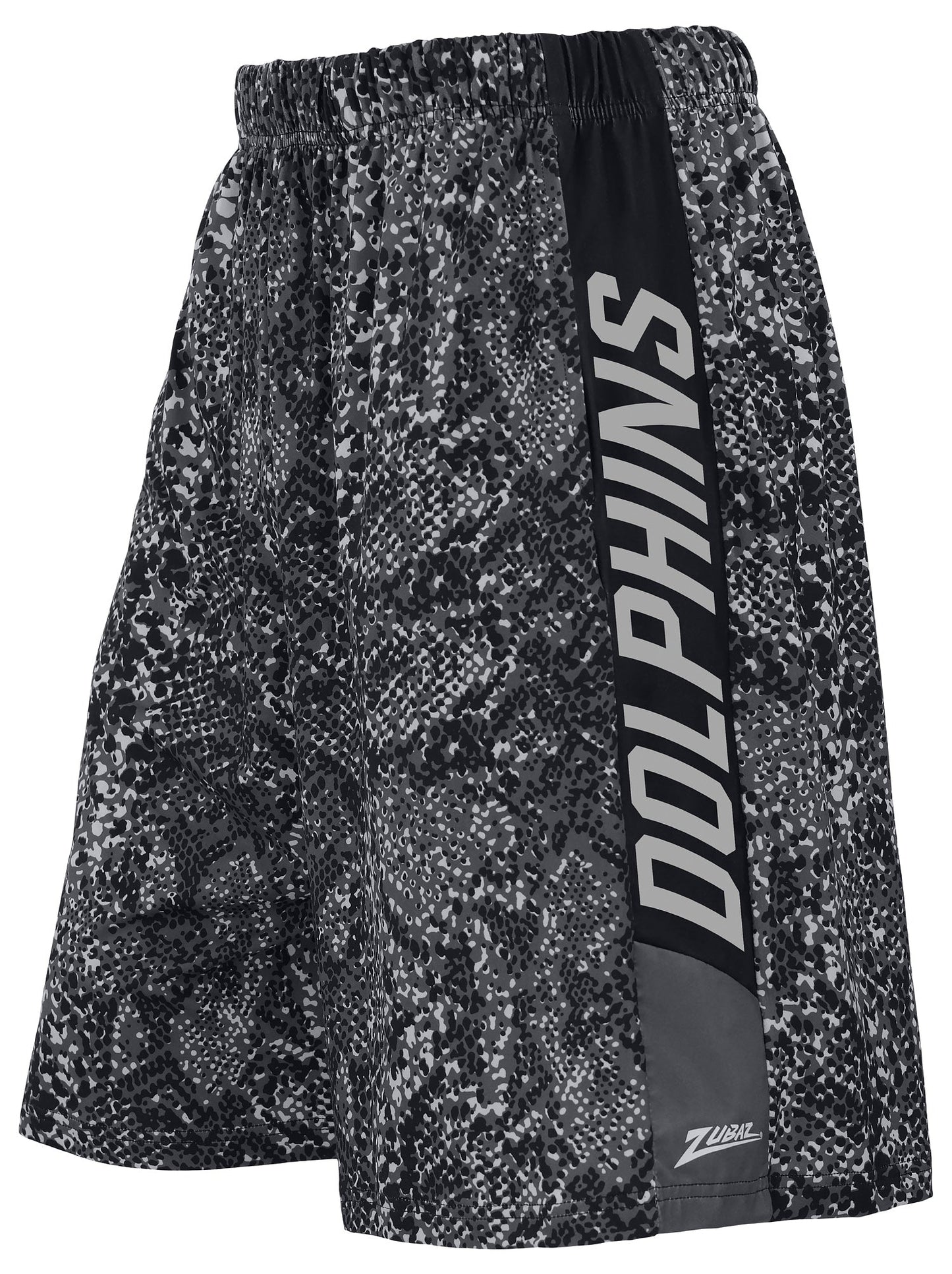 Zubaz NFL Men's 9in Tonal Post Football Shorts, Miami Dolphins