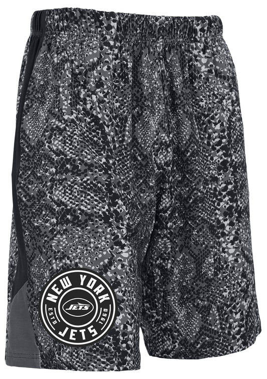 Zubaz NFL Men's 9in Tonal Post Football Shorts, New York Jets