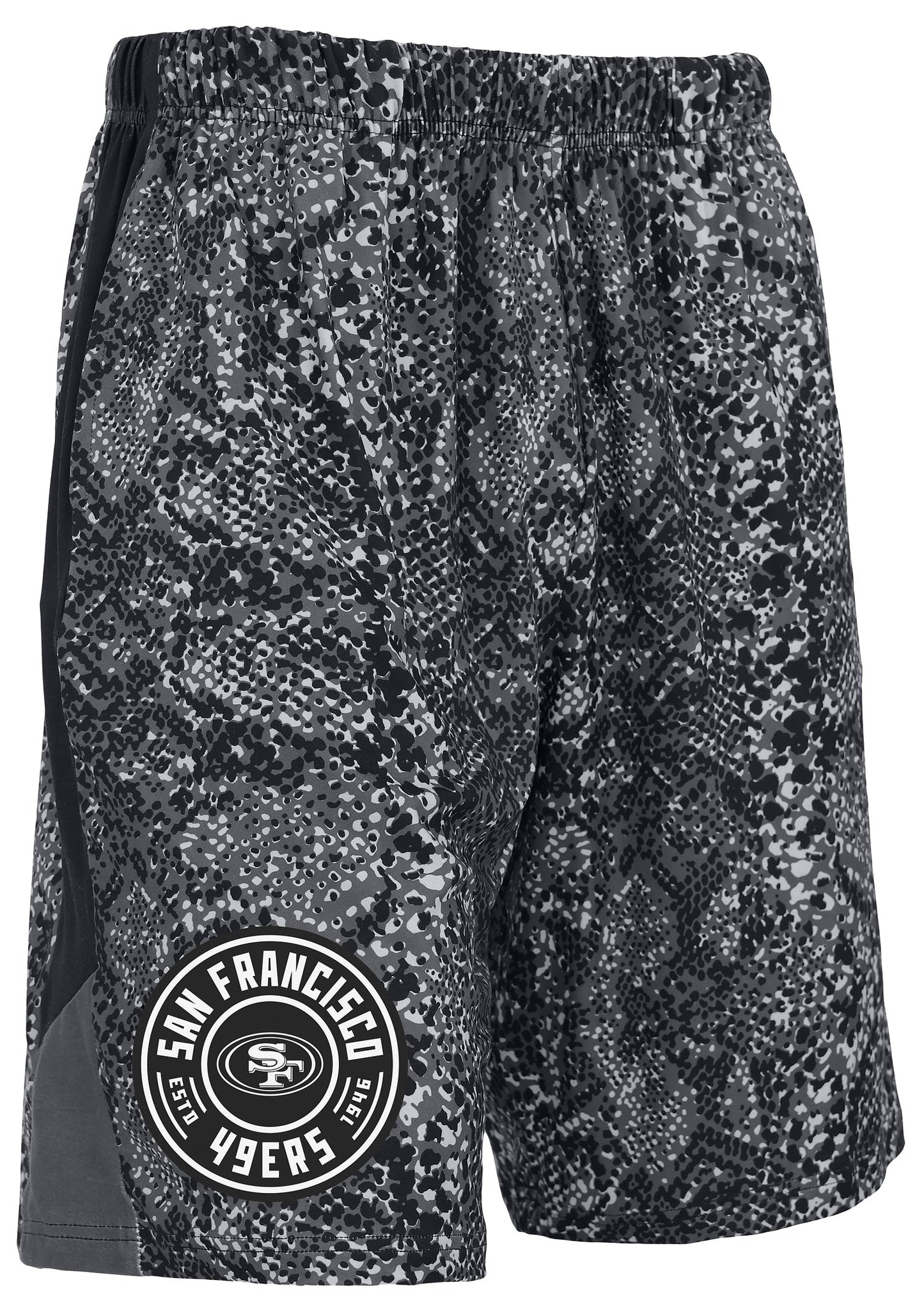 Zubaz NFL Men's 9in Tonal Post Football Shorts, San Francisco 49ers