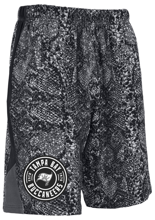 Zubaz NFL Men's 9in Tonal Post Football Shorts, Tampa Bay Buccaneers