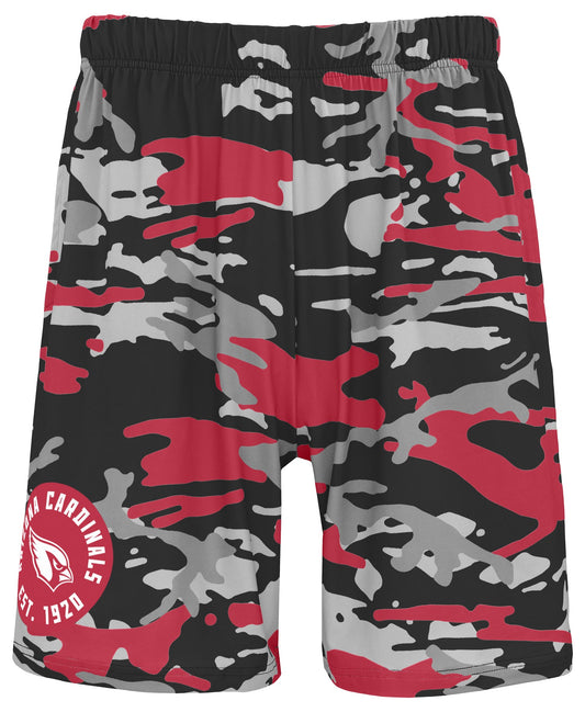 Zubaz NFL Men's 7in Alternate Camo Established Block Text Shorts, Arizona Cardinals