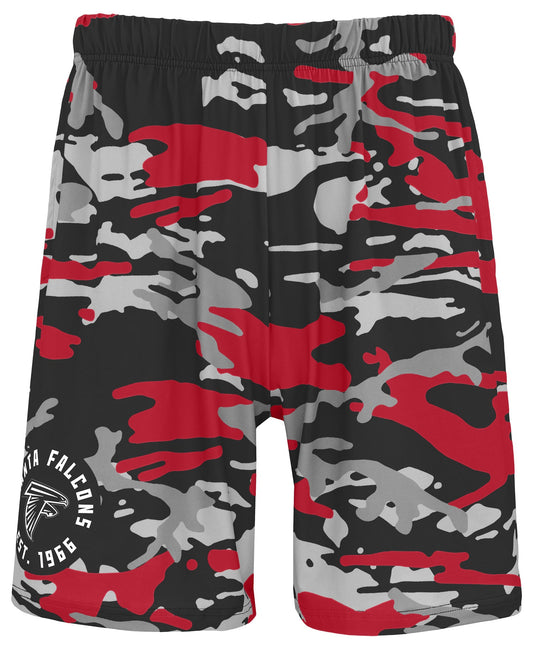 Zubaz NFL Men's 7in Alternate Camo Established Block Text Shorts, Atlanta Falcons