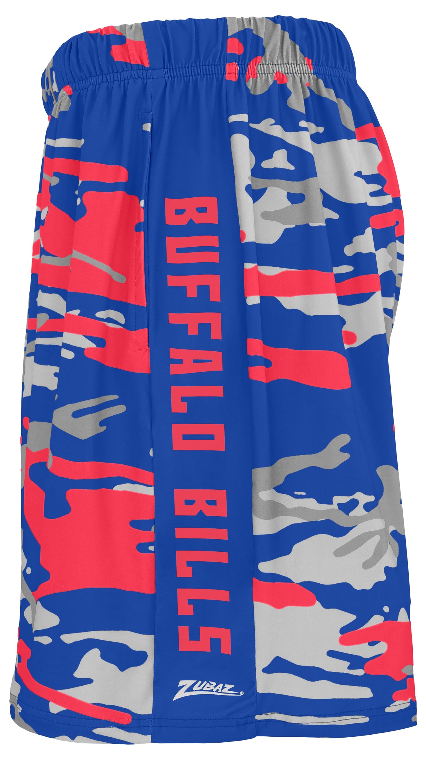 Zubaz NFL Men's 7in Alternate Camo Established Block Text Shorts, Buffalo Bills