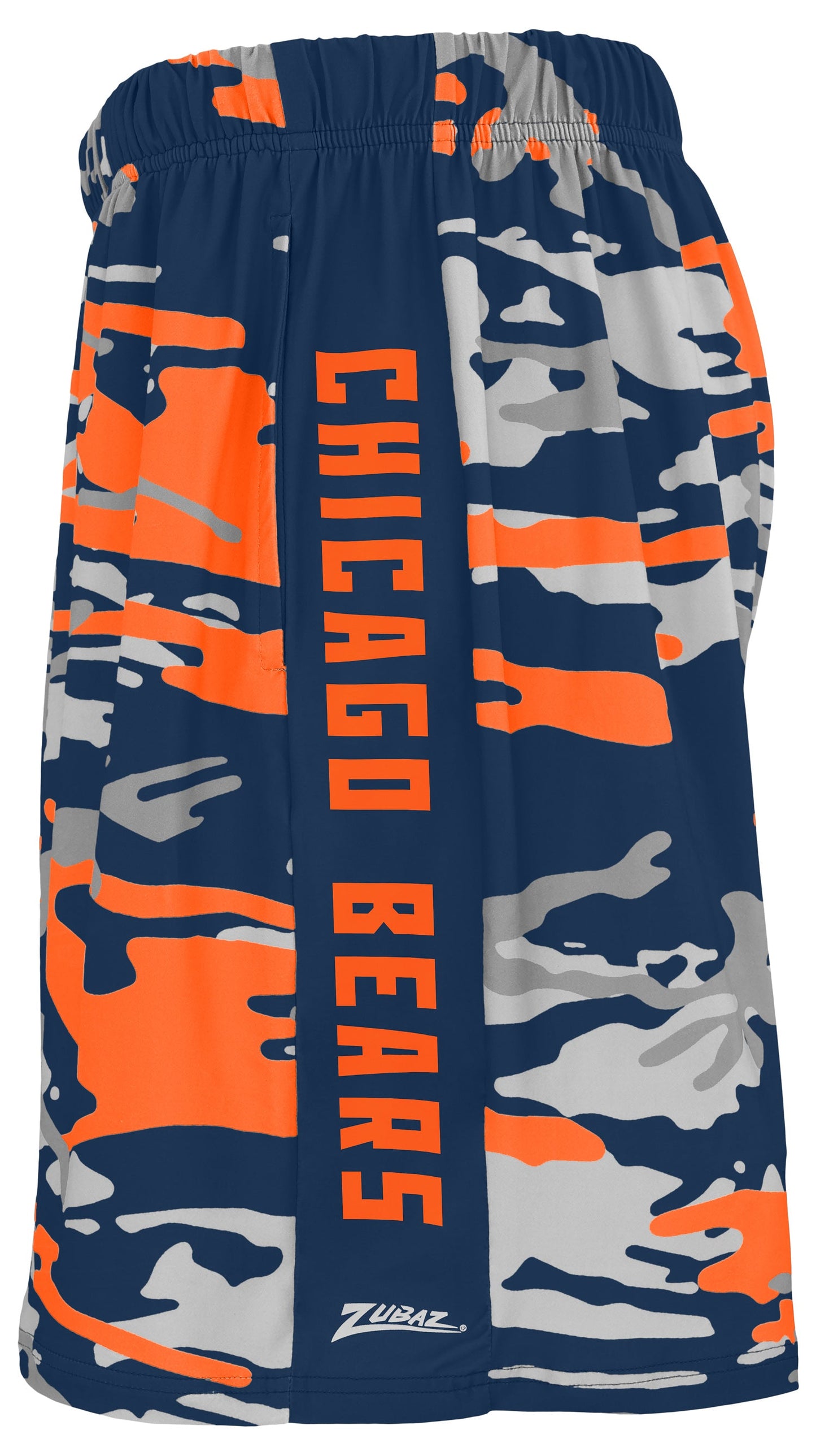 Zubaz NFL Men's 7in Alternate Camo Established Block Text Shorts, Chicago Bears