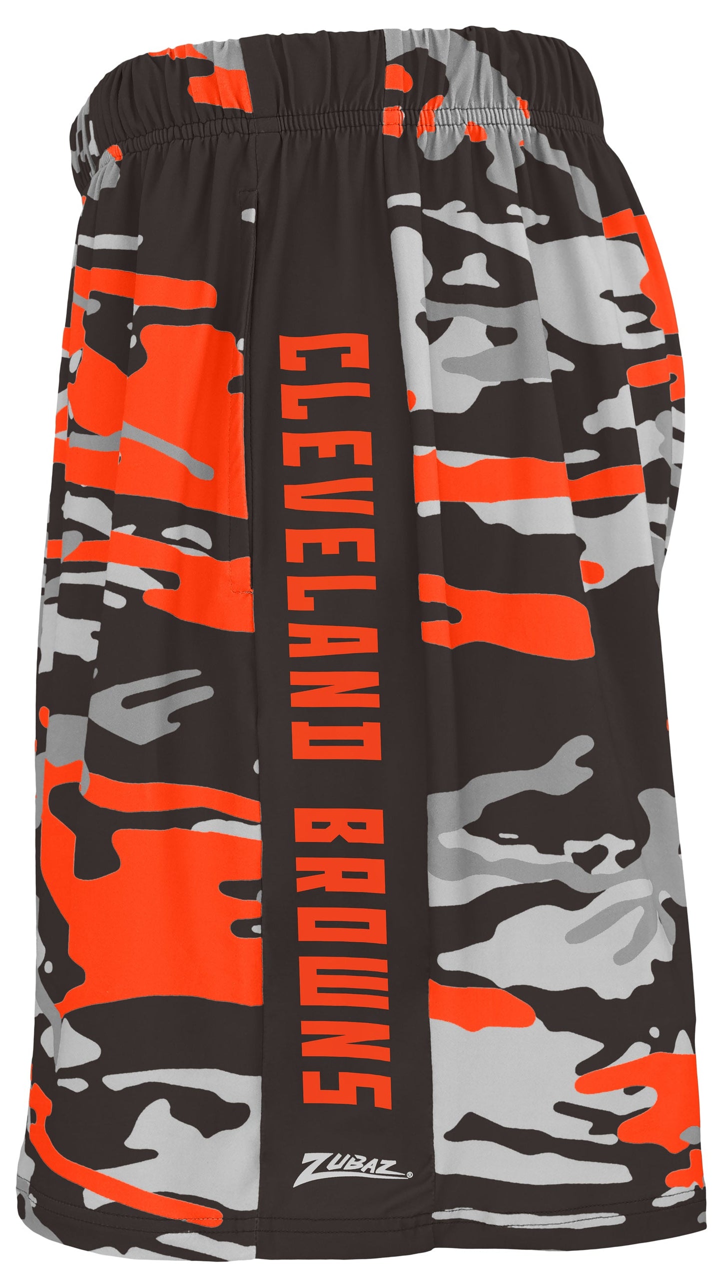 Zubaz NFL Men's 7in Alternate Camo Established Block Text Shorts, Cleveland Browns
