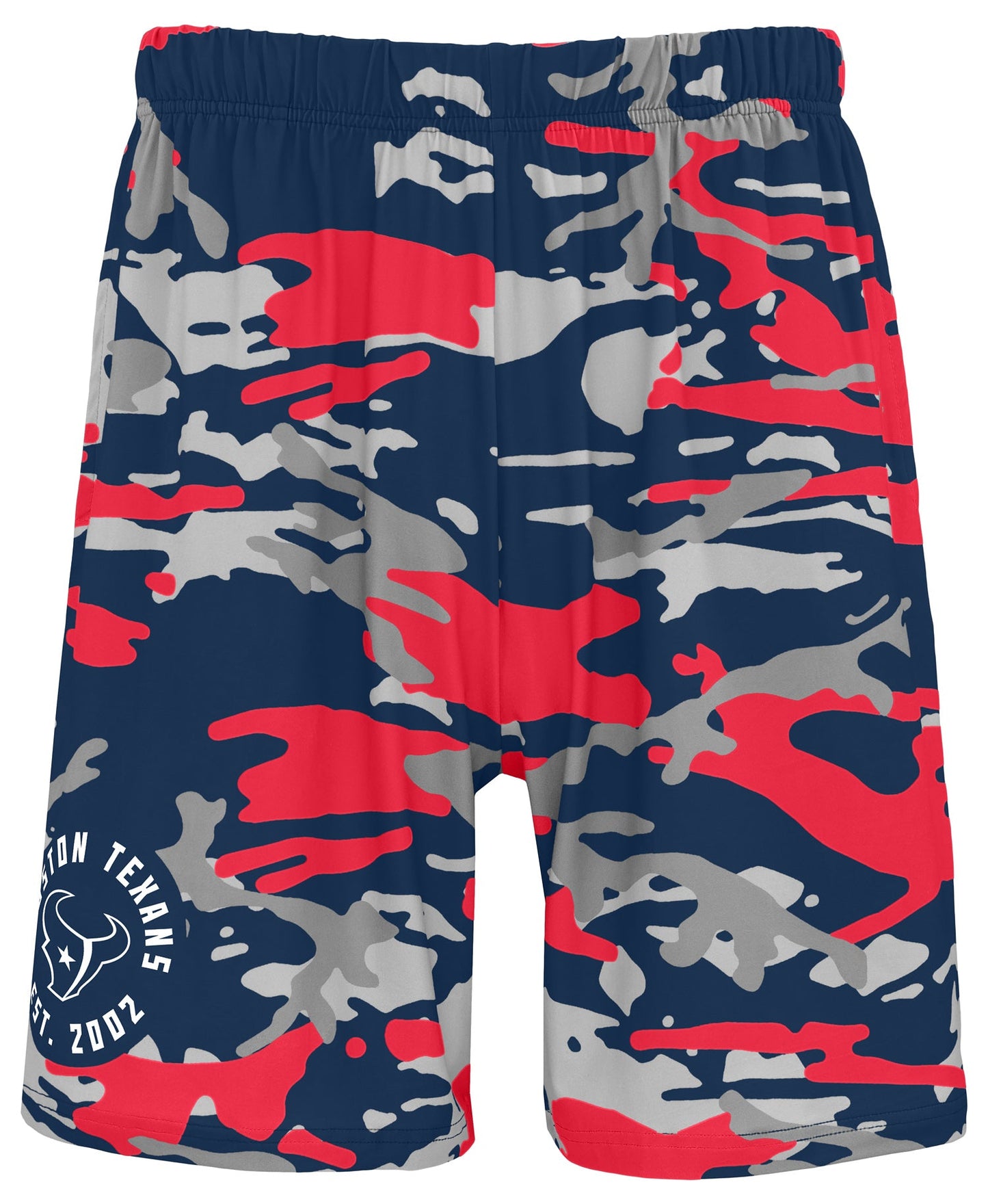Zubaz NFL Men's 7in Alternate Camo Established Block Text Shorts, Houston Texans