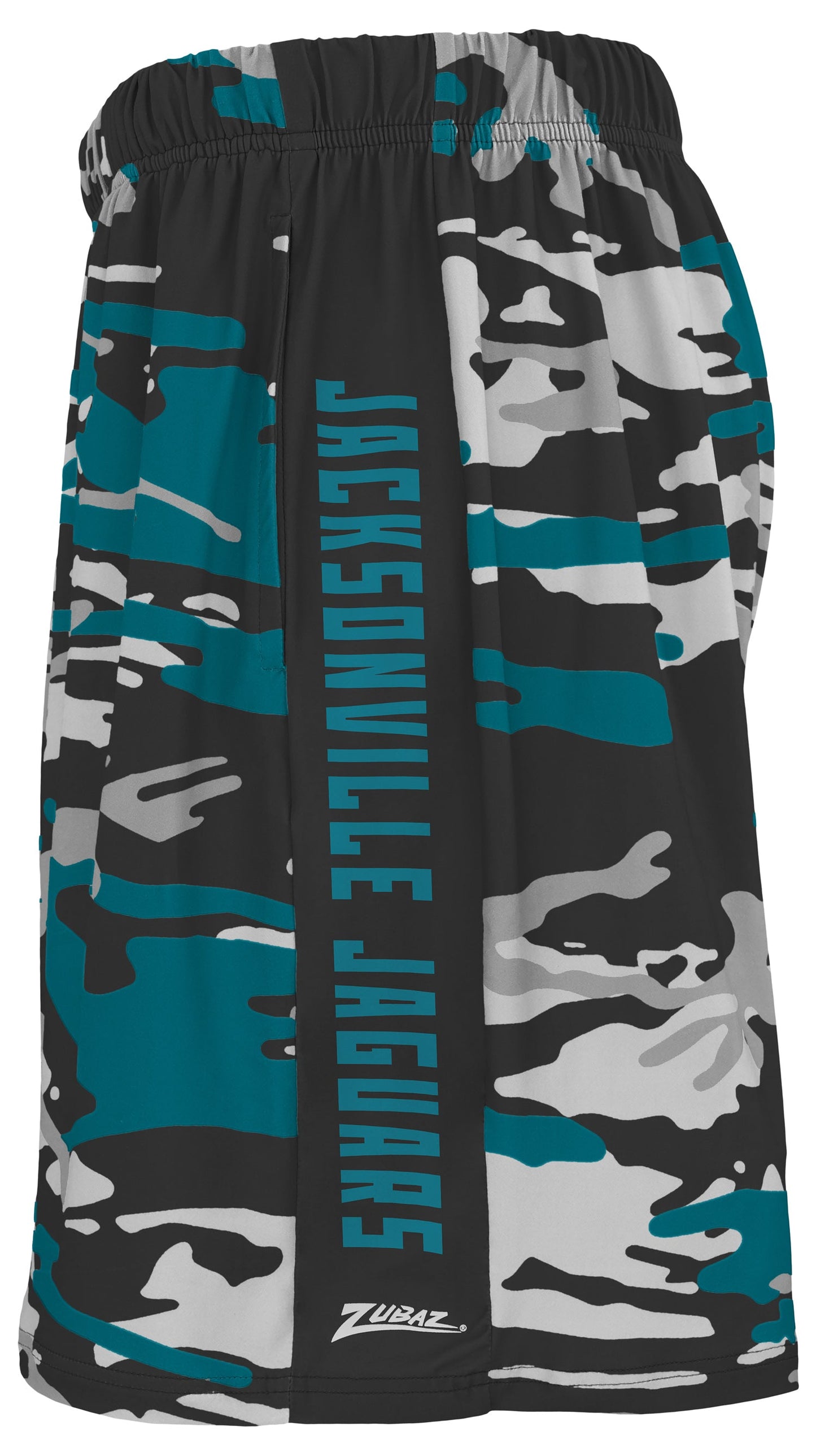 Zubaz NFL Men's 7in Alternate Camo Established Block Text Shorts, Jacksonville Jaguars