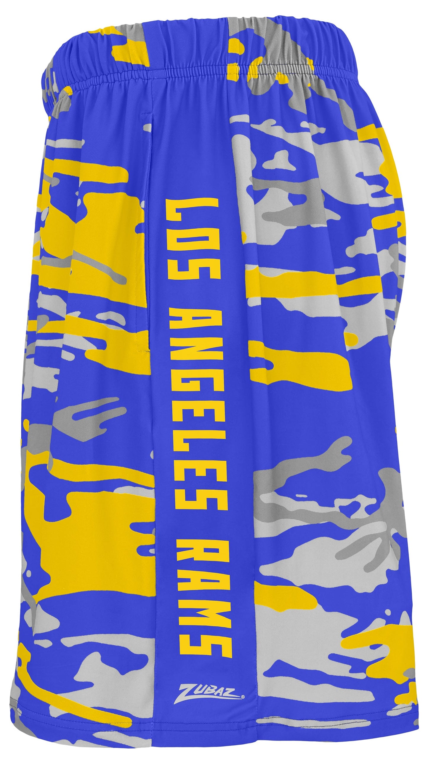 Zubaz NFL Men's 7in Alternate Camo Established Block Text Shorts, Los Angeles Rams