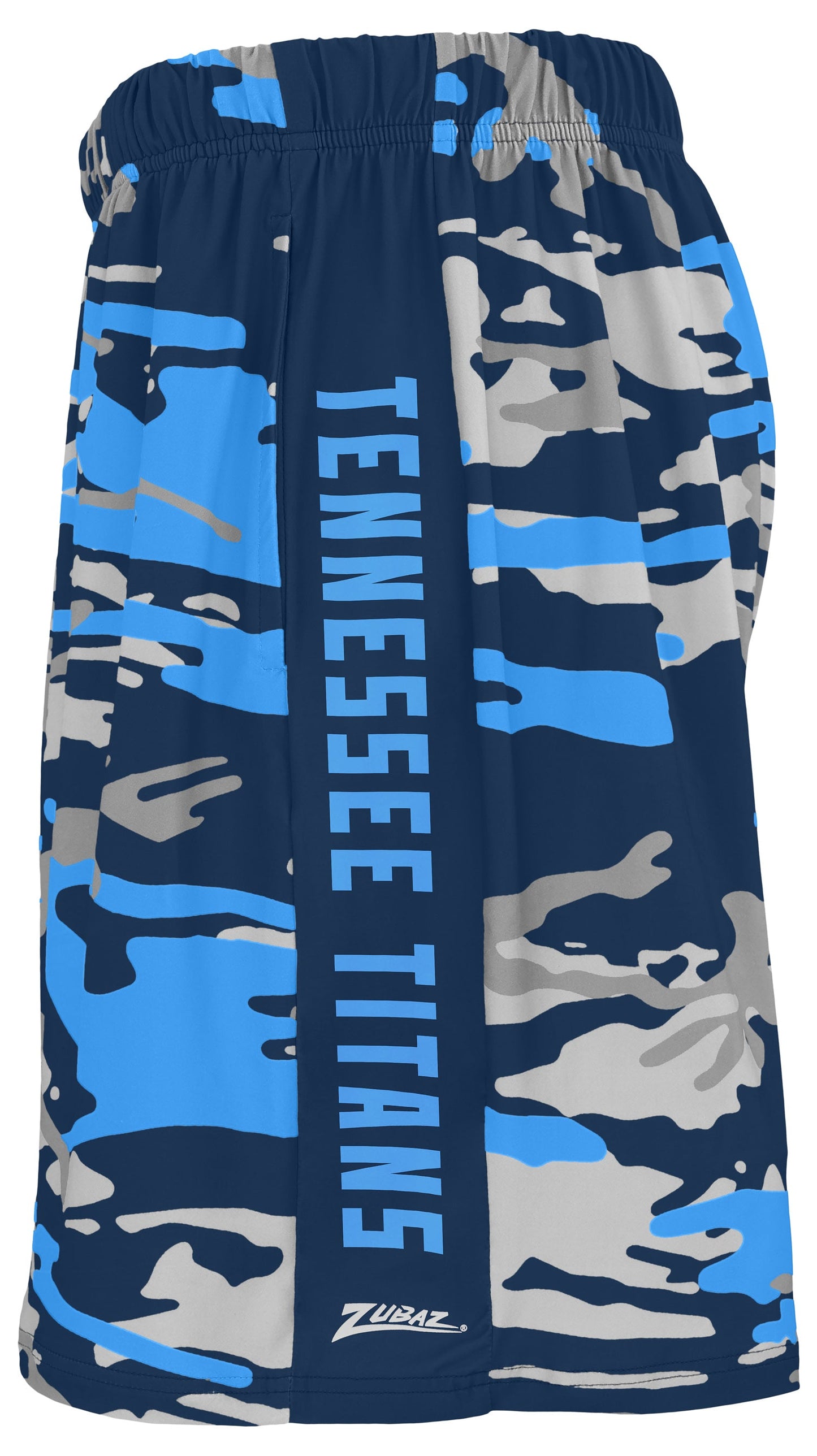 Zubaz NFL Men's 7in Alternate Camo Established Block Text Shorts, Tennessee Titans
