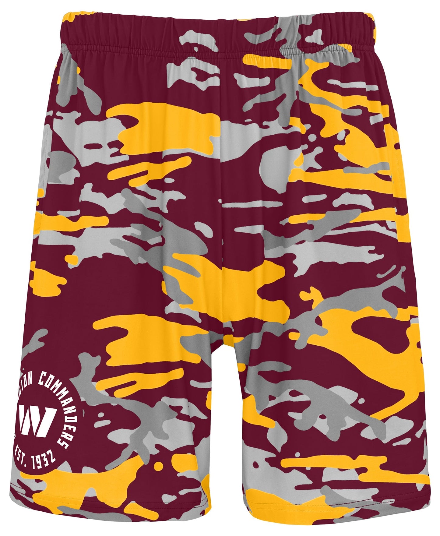 Zubaz NFL Men's 7in Alternate Camo Established Block Text Shorts, Washington Commanders