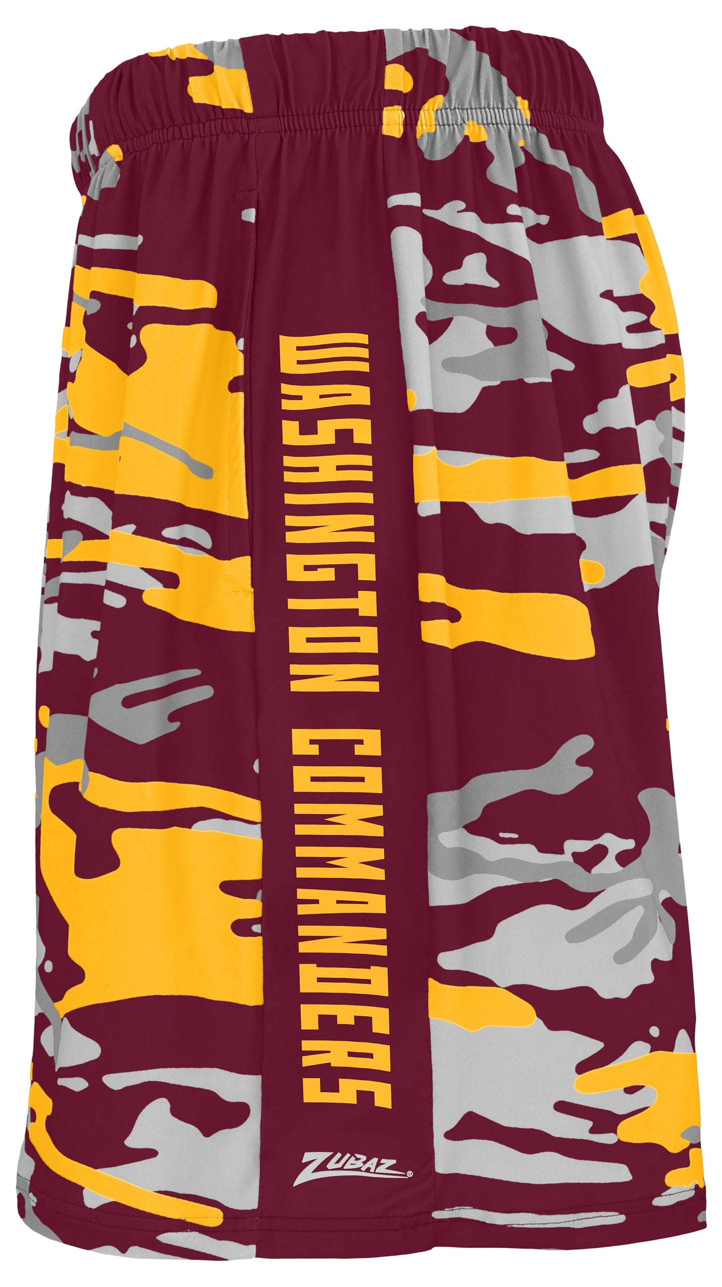 Zubaz NFL Men's 7in Alternate Camo Established Block Text Shorts, Washington Commanders
