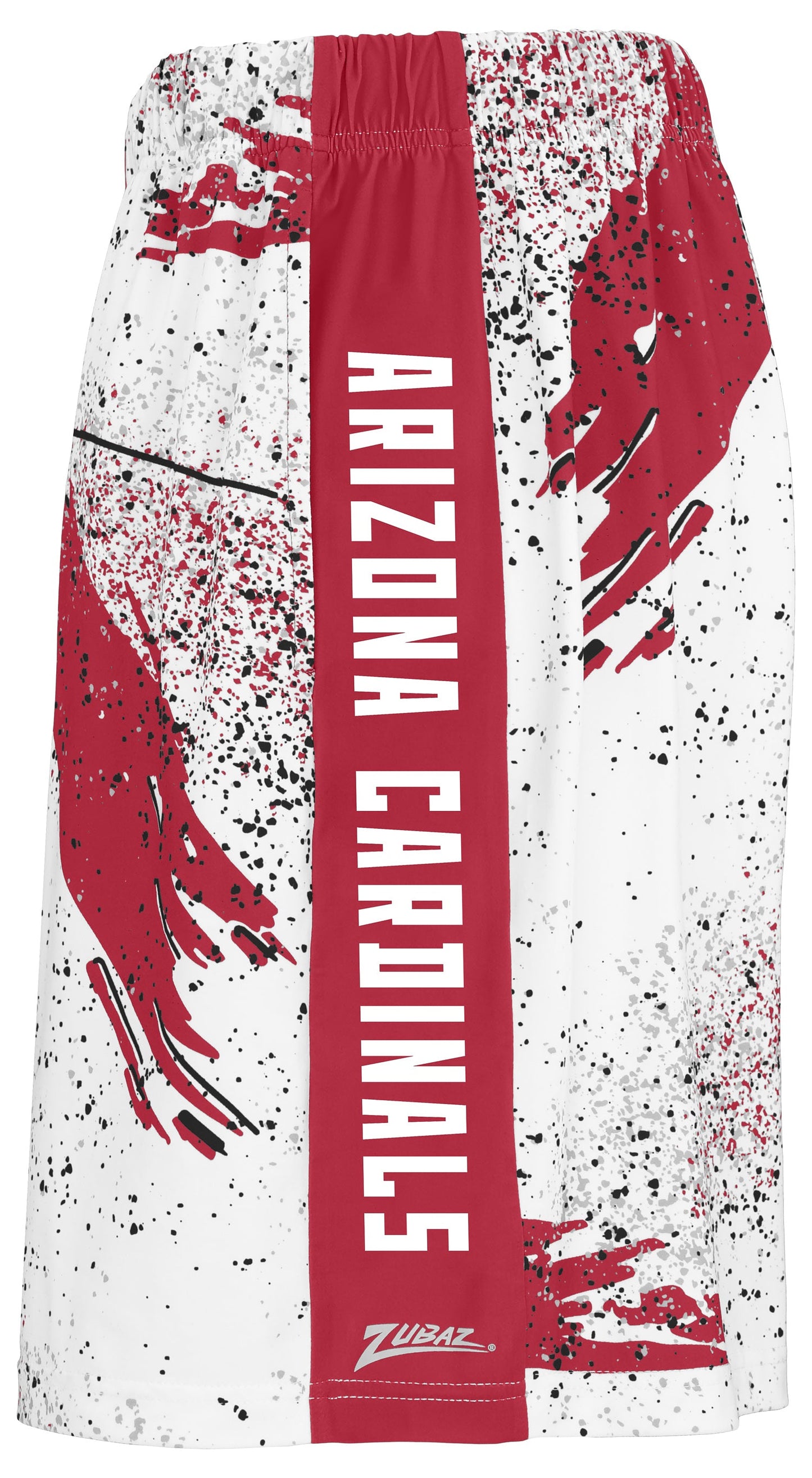 Zubaz NFL Men's 7in Confetti Overtime Block Text Shorts, Arizona Cardinals