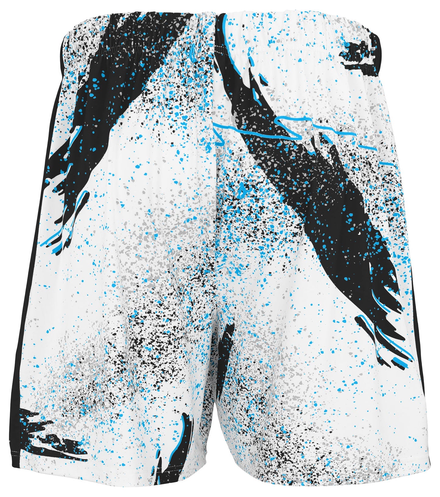 Zubaz NFL Men's 7in Confetti Overtime Block Text Shorts, Carolina Panthers