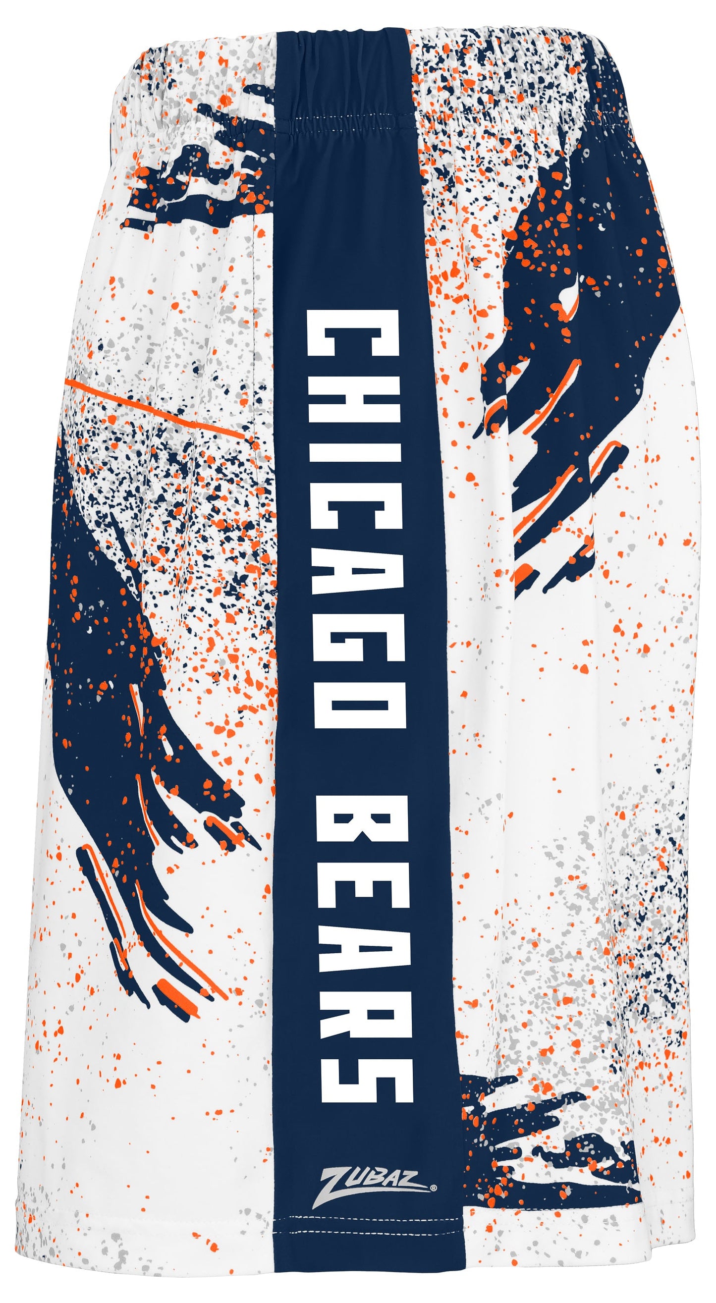 Zubaz NFL Men's 7in Confetti Overtime Block Text Shorts, Chicago Bears