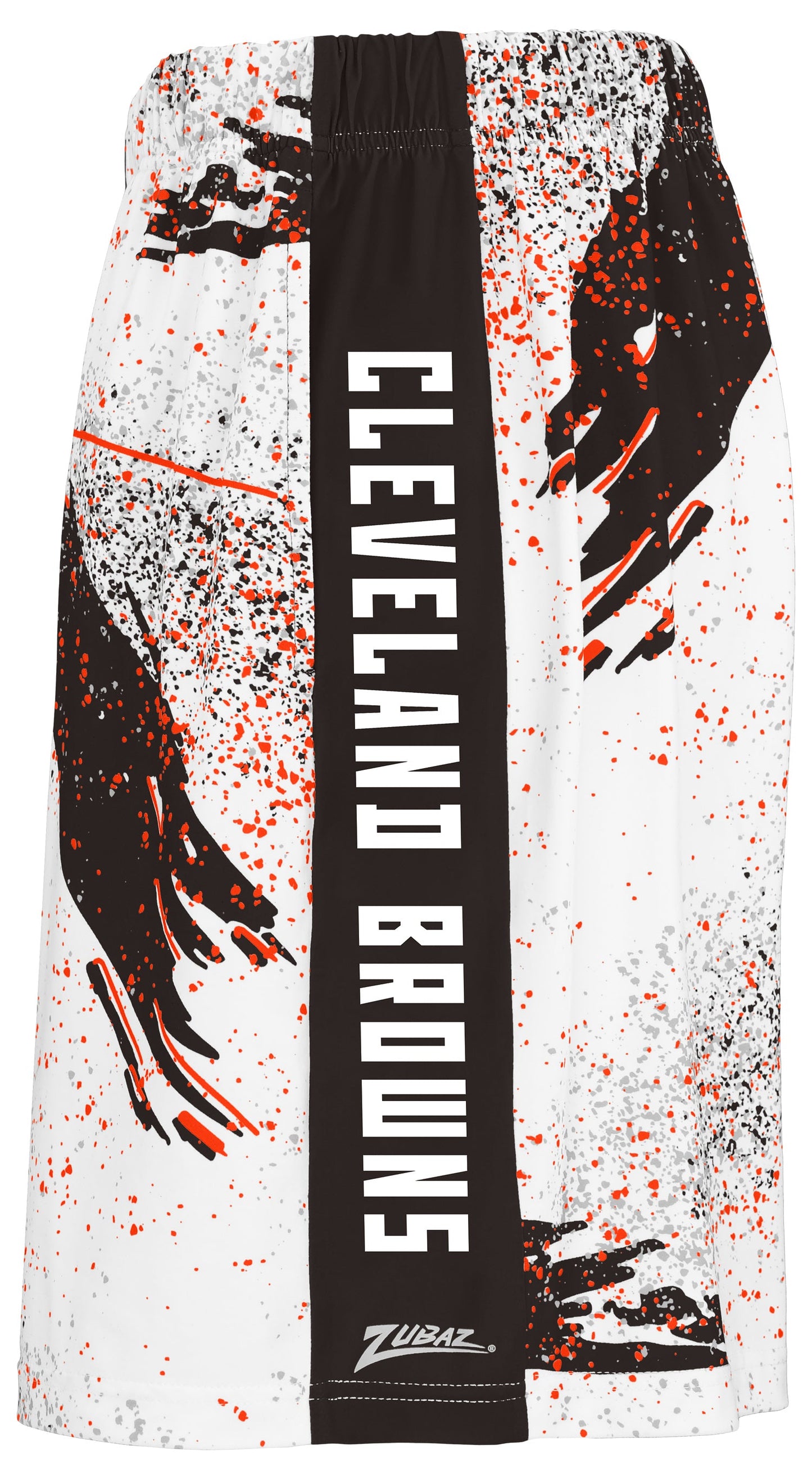 Zubaz NFL Men's 7in Confetti Overtime Block Text Shorts, Cleveland Browns